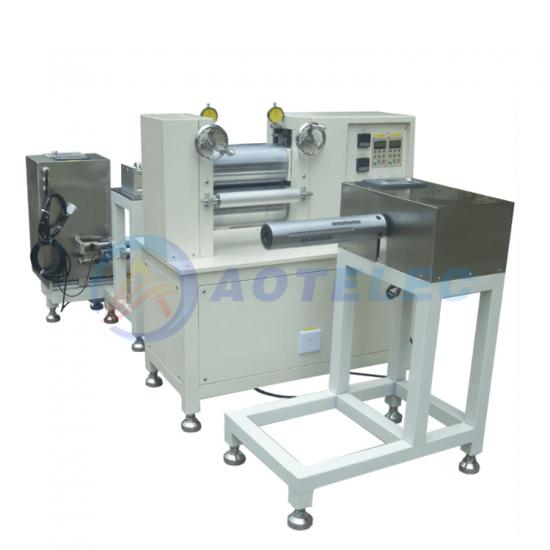 Heat Roller Press Machine For Battery Electrode Sheet Calendering With Winding System
