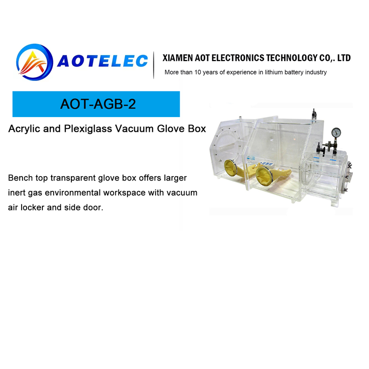 Caja de guantes de acero inoxidable con sistema de purificación integrado para celdas de botón de laboratorio